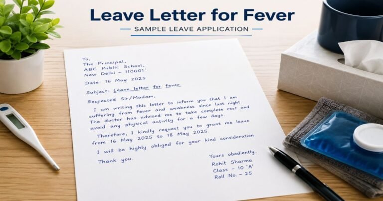 Leave Letter for Fever